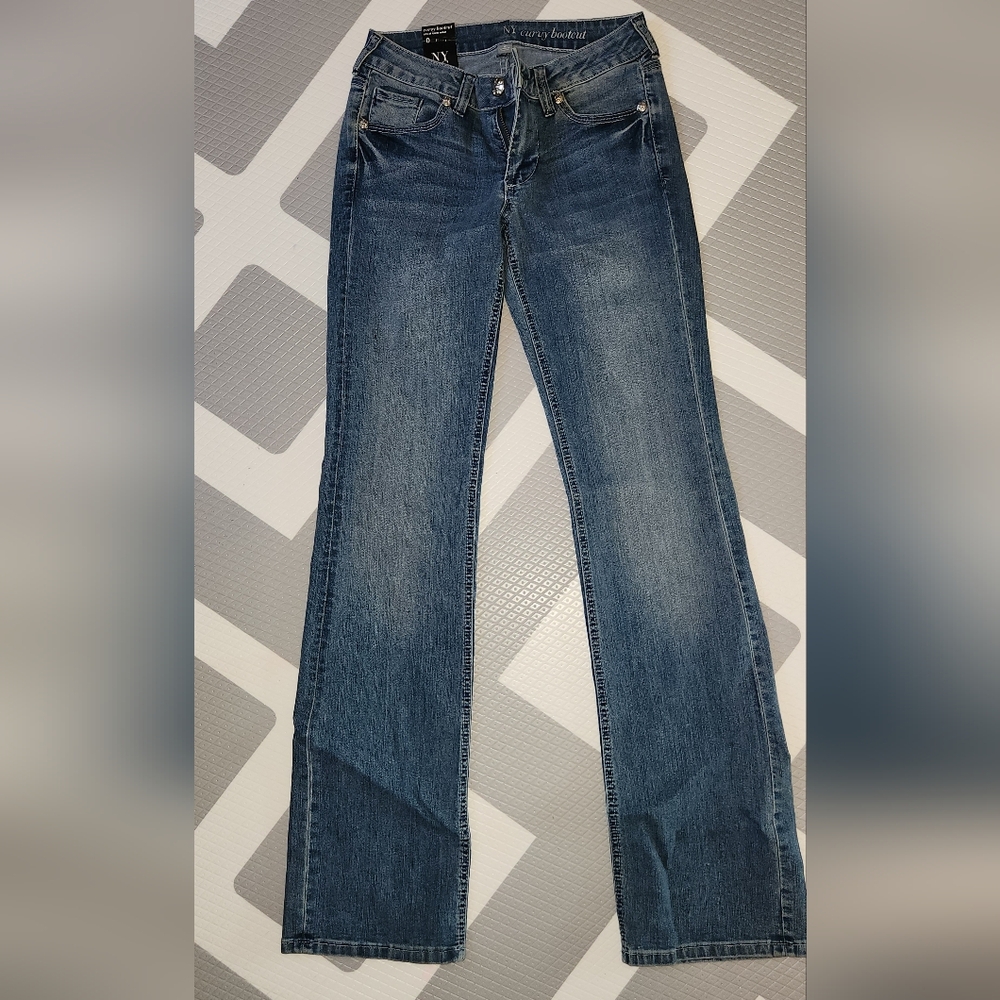 New York & Company Dark Blue Flare Jeans